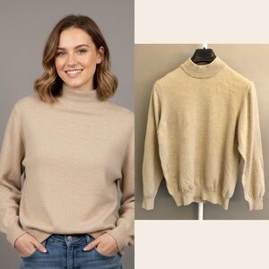 SIMONS 100% Pure New Wool Oversized Minimalist Cream Beige Sweater Jumper. XL.
